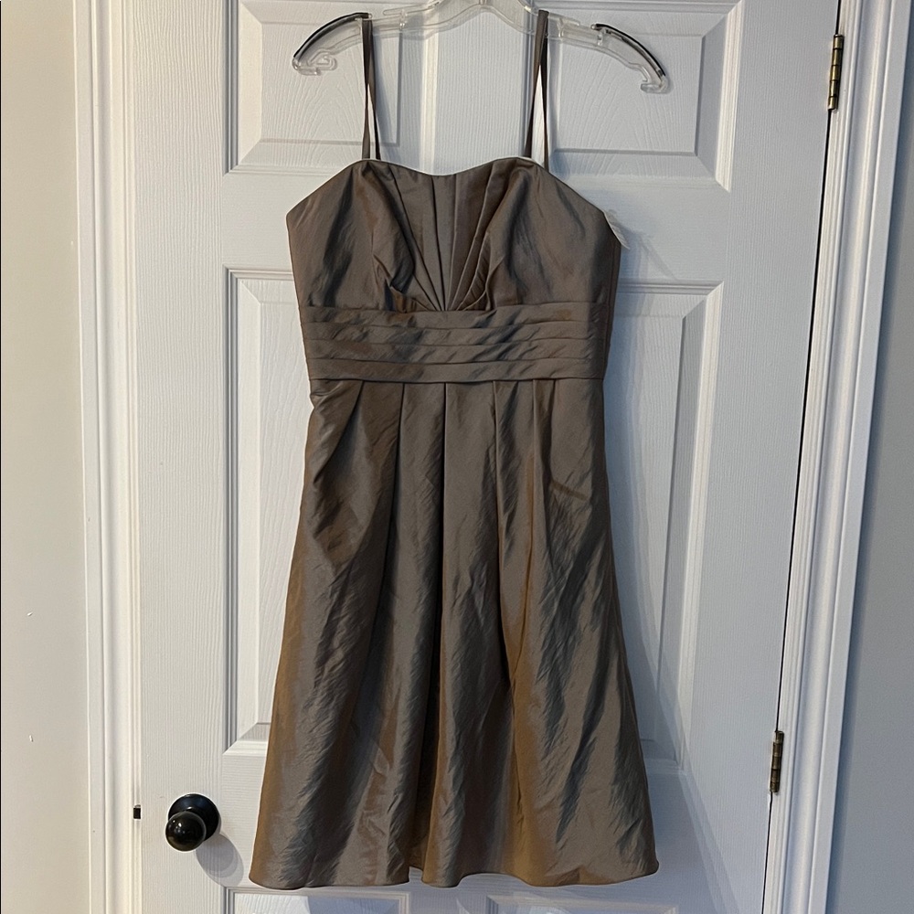 NWT- DaVinci Strapless Taupe Dress